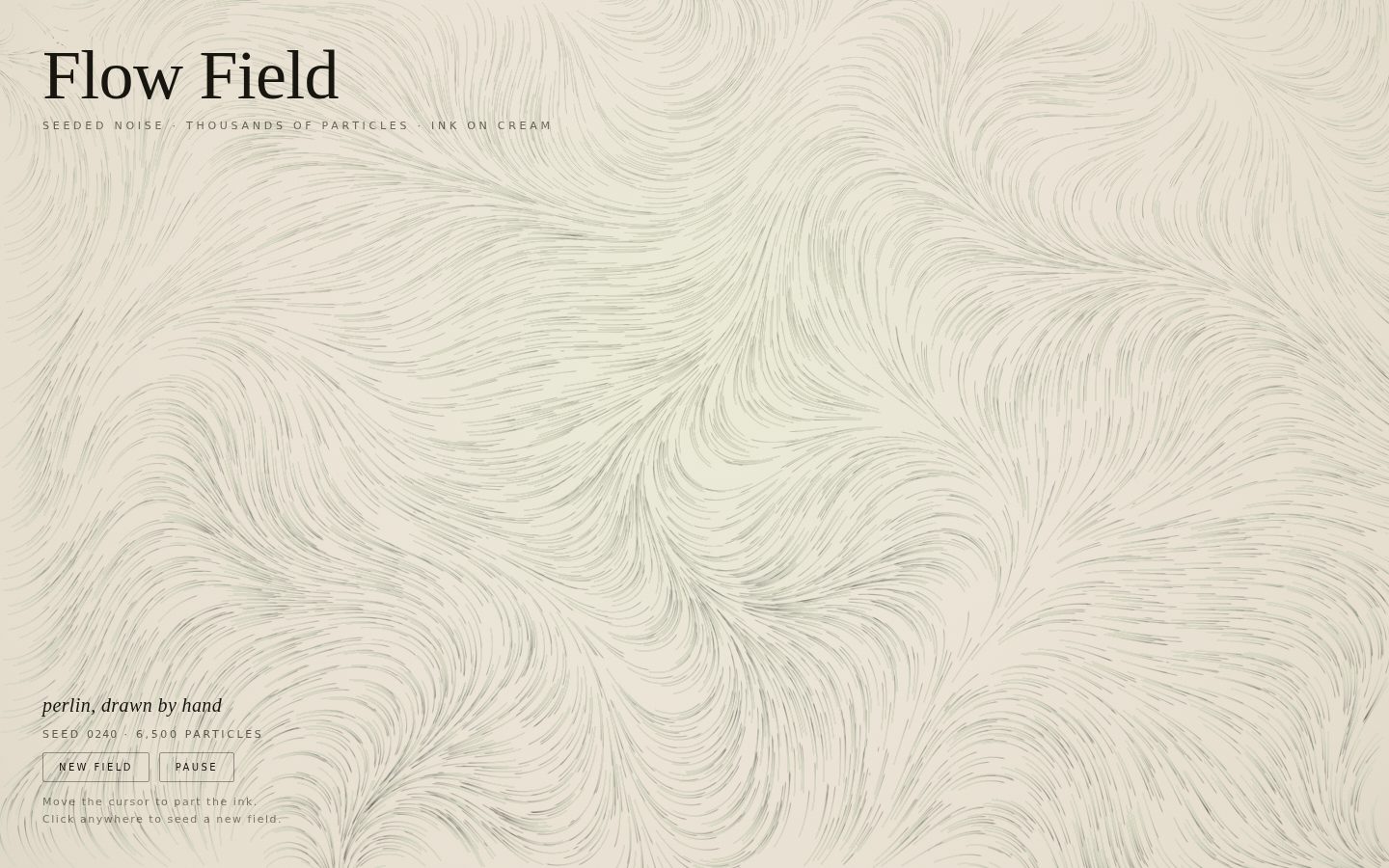 Flow Field — Ink on Cream screenshot