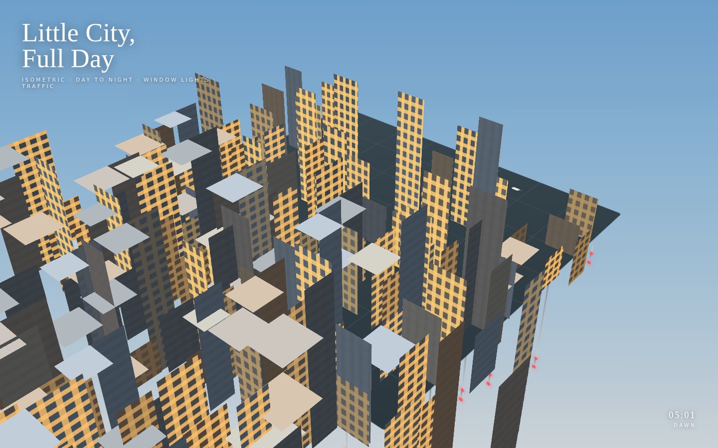 Little City, Full Day — an isometric metropolis that lives through a whole day screenshot