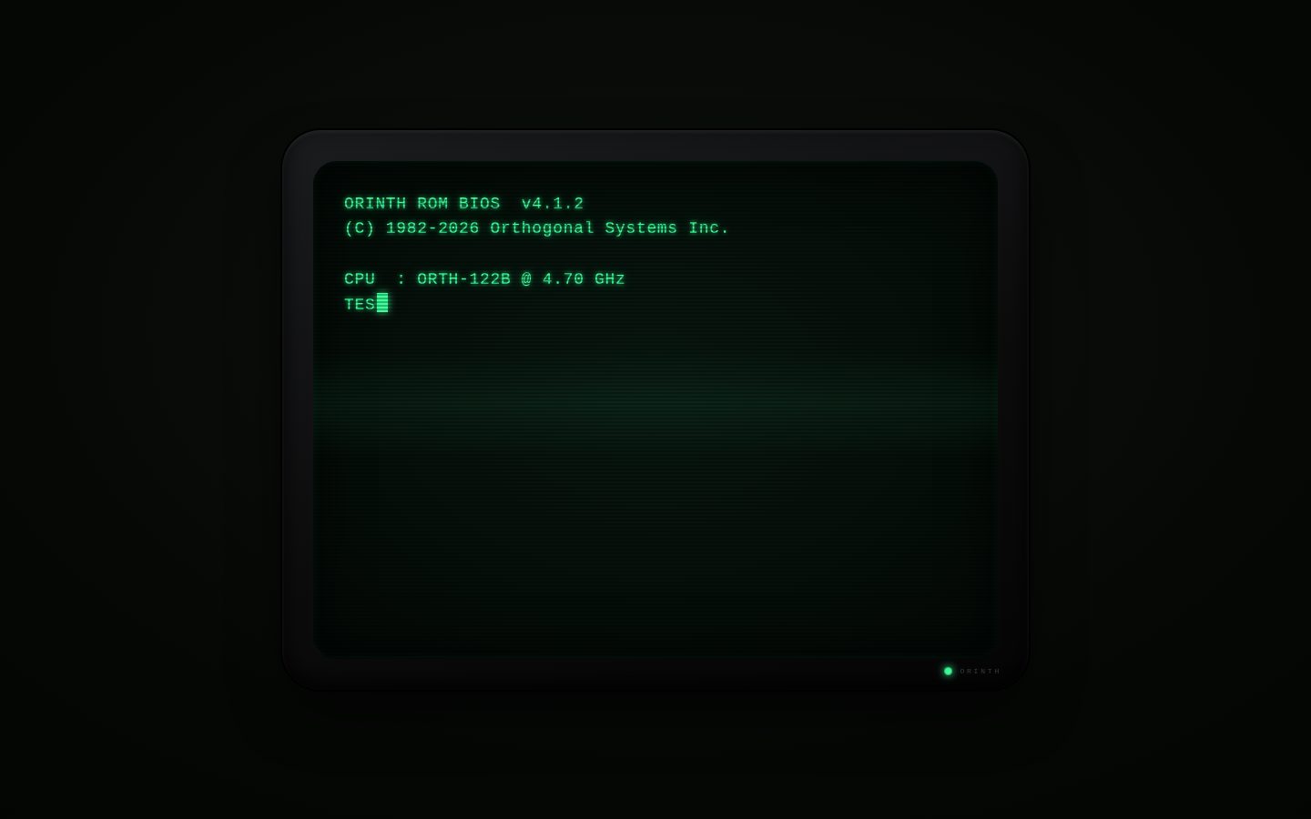 ORINTH OS — CRT Boot Sequence screenshot