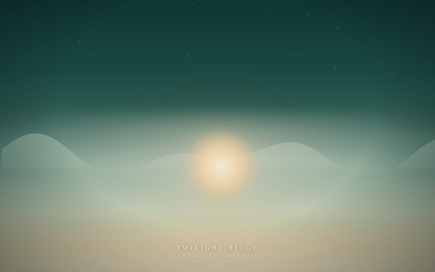 Twilight Ridge — a paper-cut diorama that breathes as you move. screenshot