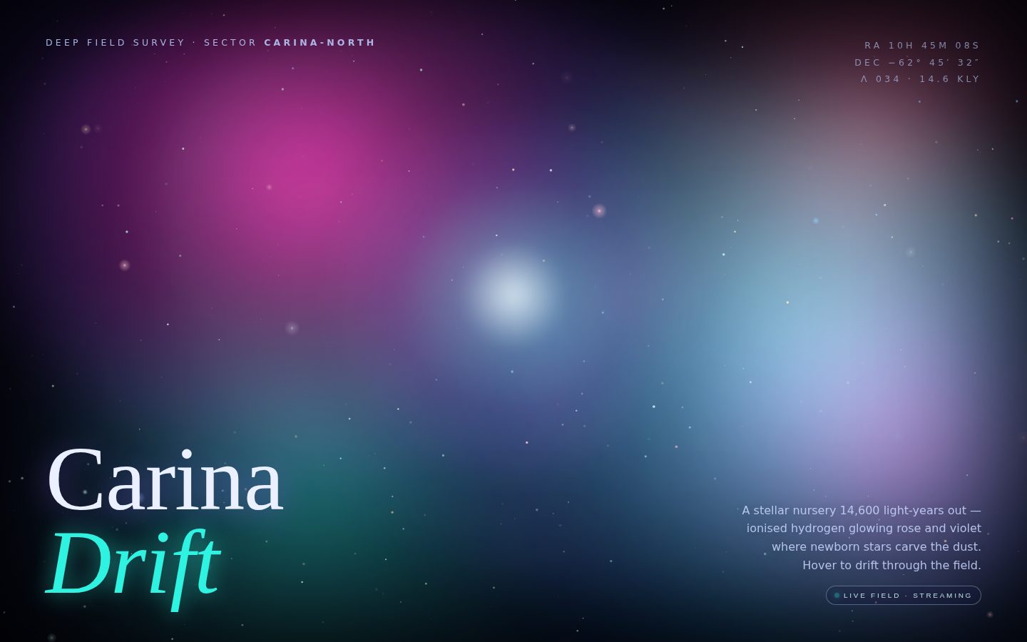 Nebula — "Carina Drift" (Deep Field Survey, Sector Carina-North) screenshot
