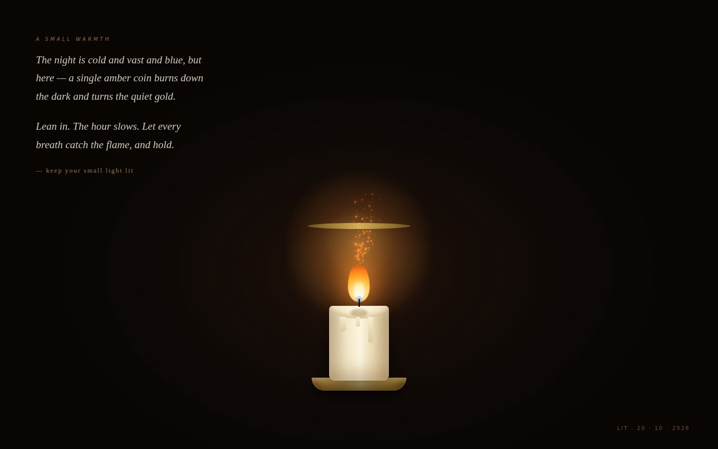 A Small Warmth — Candlelight & Quiet Verse screenshot