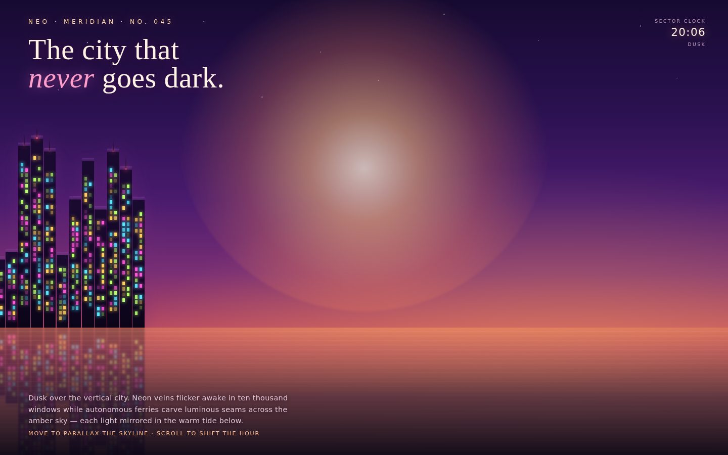 Dusk Metropolis — Flying Light Trails screenshot