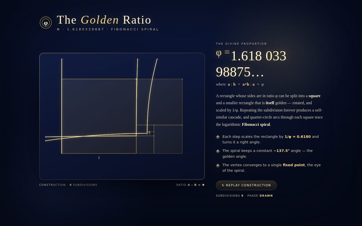 "Φ — The Golden Construction" screenshot