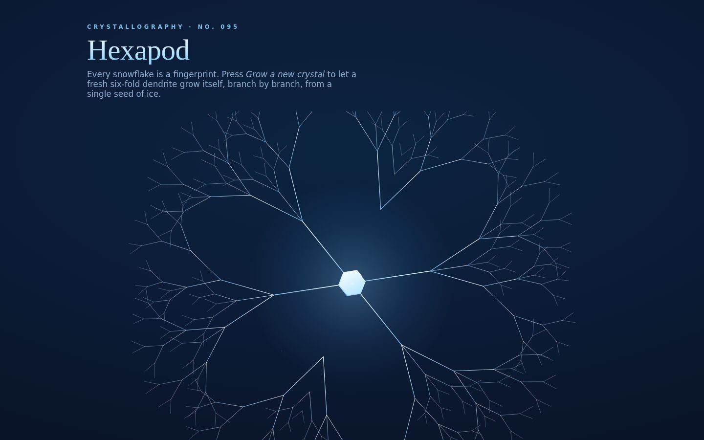 Hexapod — a crystal that grows itself (Crystallography · No. 095) screenshot