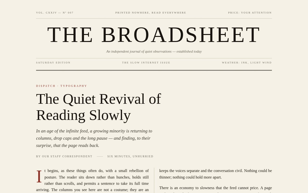 The Broadsheet screenshot
