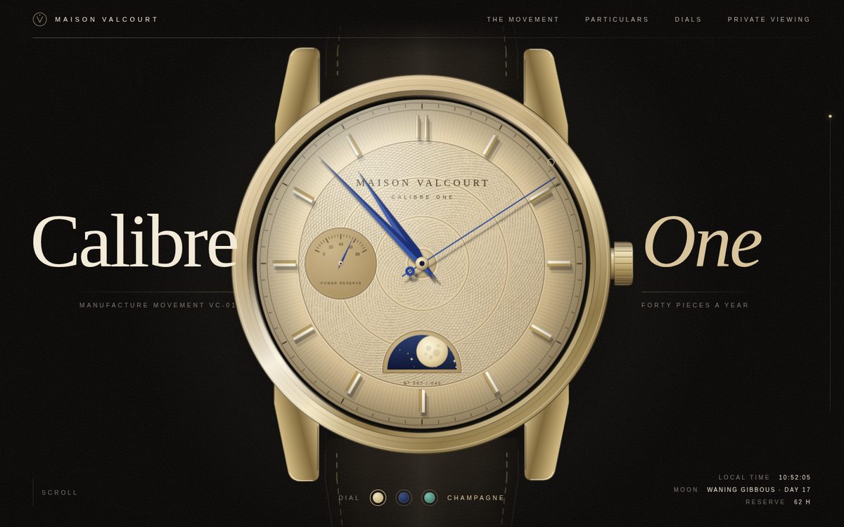 Maison Valcourt, Calibre One screenshot