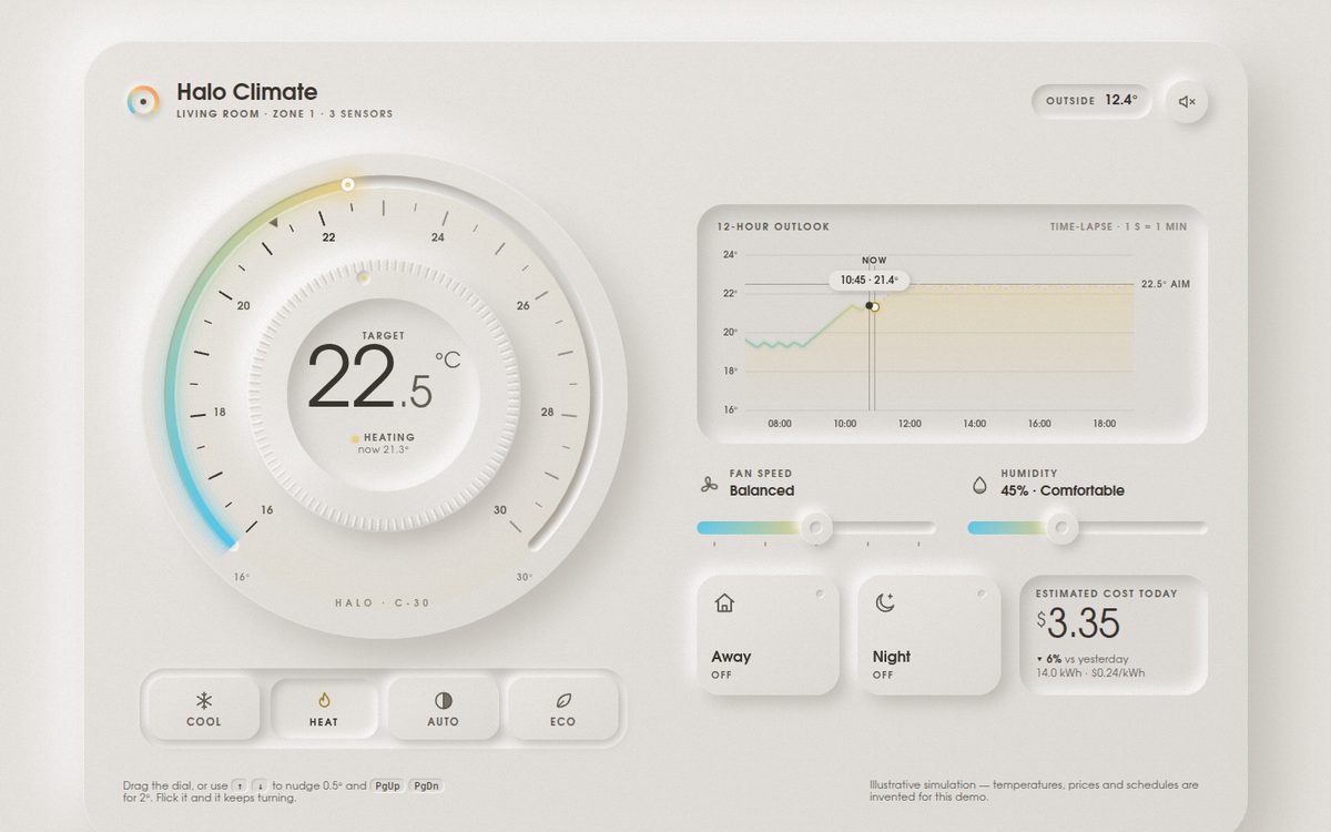 Halo Climate: Soft Dial Thermostat screenshot