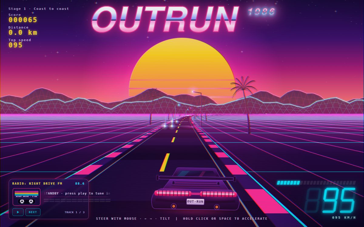 OUTRUN 1986 Night Drive screenshot