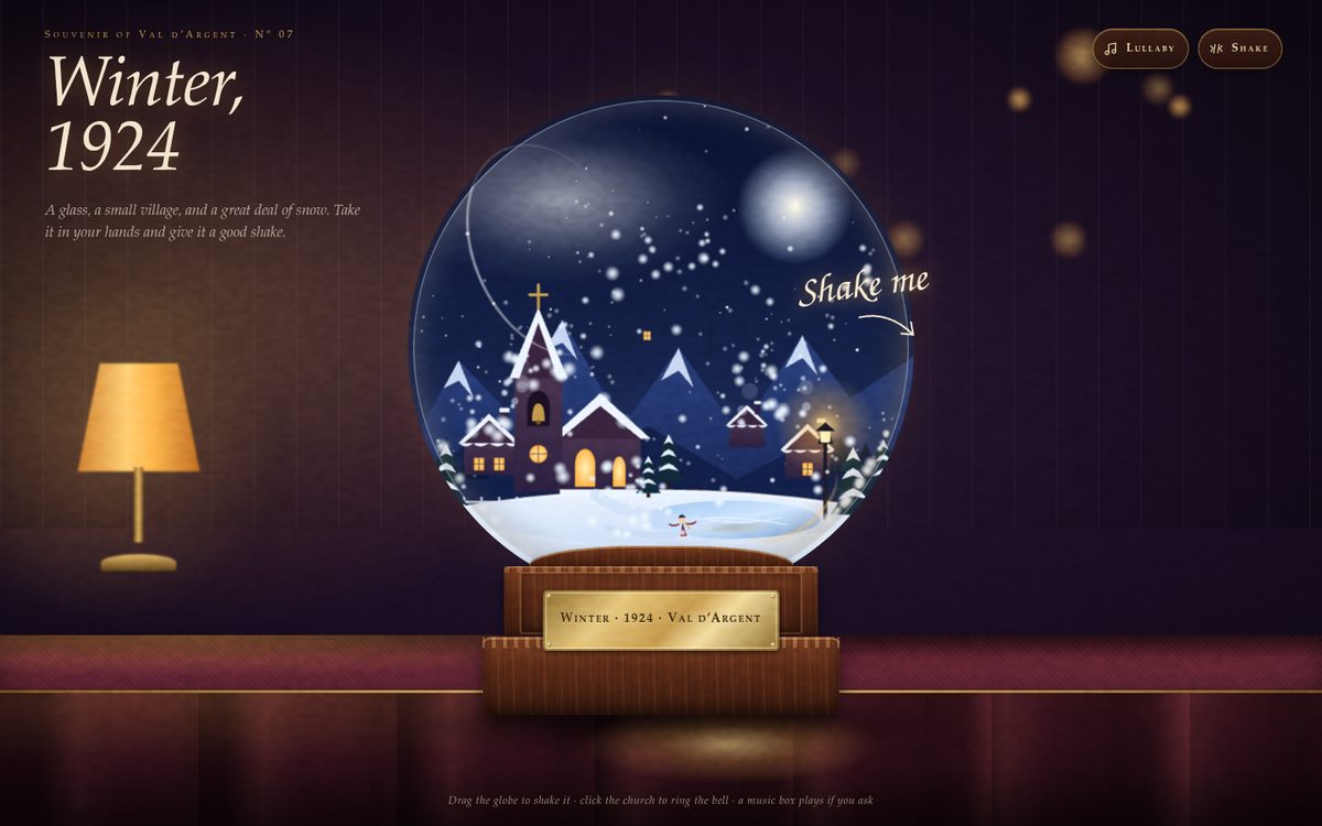 Winter, 1924 Snow Globe screenshot