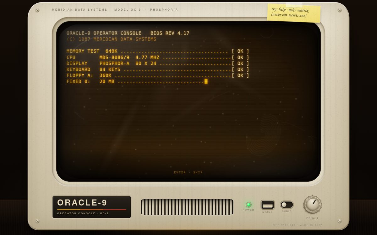 ORACLE-9 Operator Console screenshot
