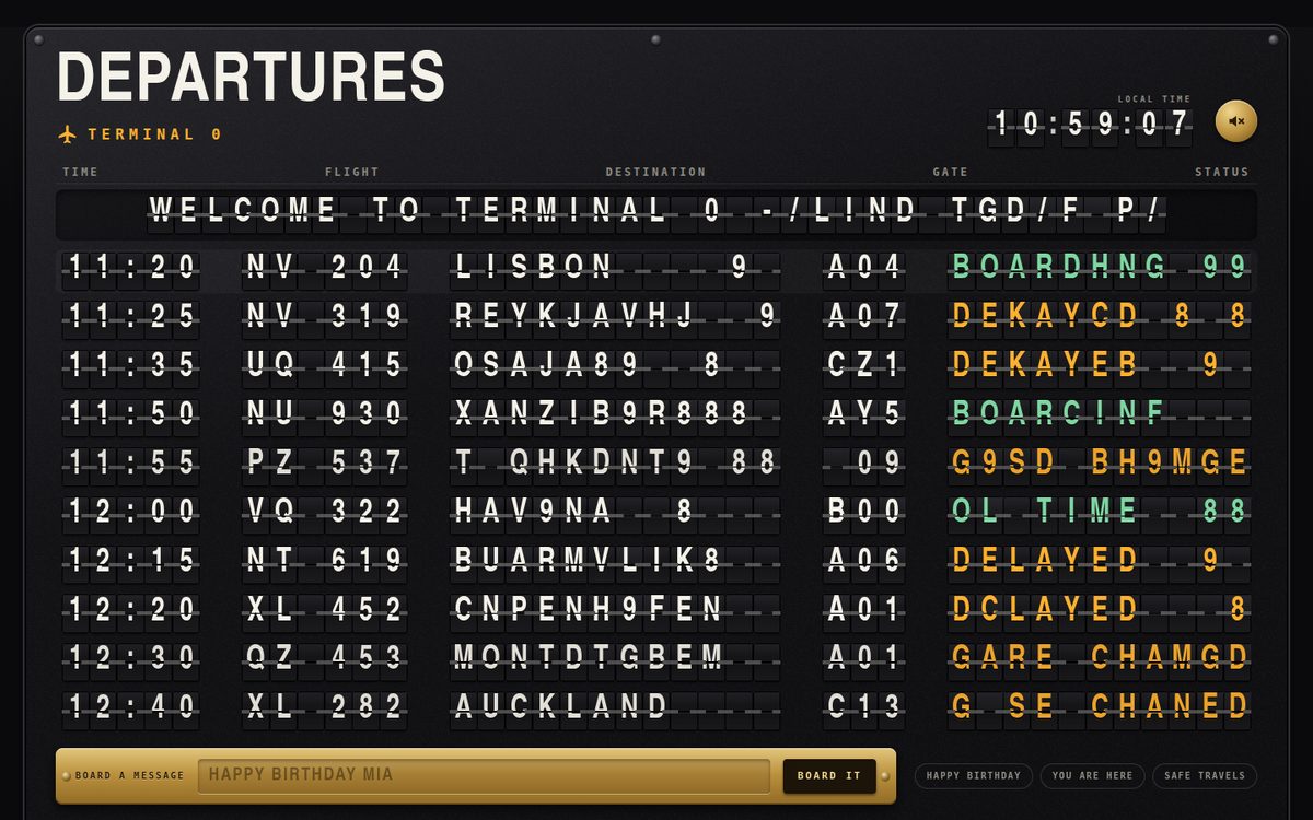 Split-Flap Departures Board screenshot