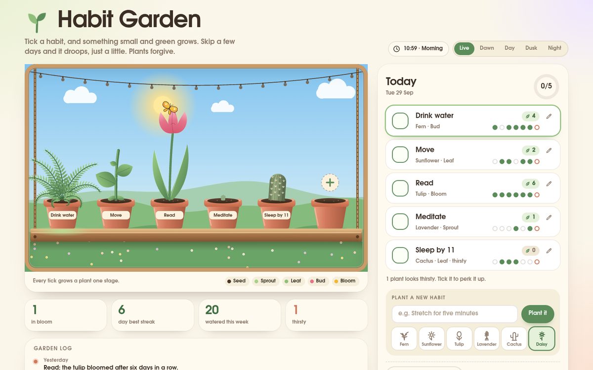 Habit Garden screenshot