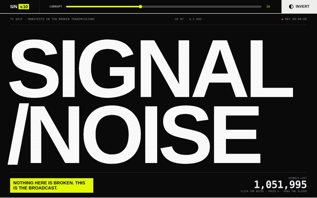 SIGNAL/NOISE Glitch Manifesto screenshot